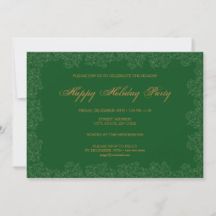 Invitation Bonne fête de vacances Elégant livre vert Invitati