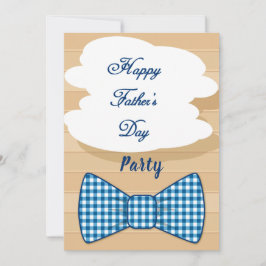 Invitation Bonne Fête des pères Blue Plaid Bow Cravate Cookou