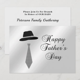 Invitation Bonne Fête des pères Casquette Grey Dot Cravate Fa