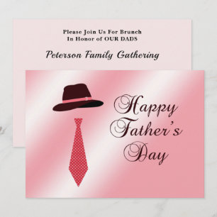 Invitation Bonne Fête des pères Casquette Pink Dot Cravate Fa