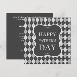 Invitation Bonne Fête des pères Grey Shades Jacquard Dîner so