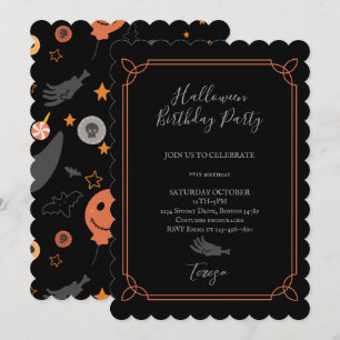Invitation Bonne Halloween Costume Anniversaire Fête Invitati