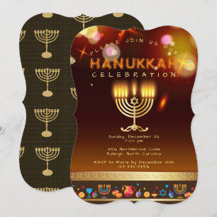 Invitation Bonne Hanoukka belle fête juive