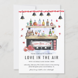 Invitation Bonne heure de vacances   Valentine Cocktail Party