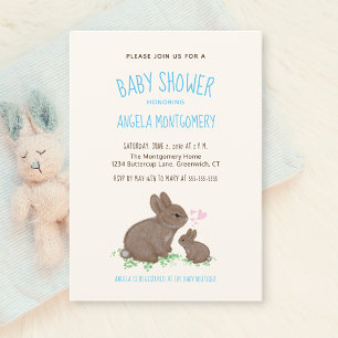 Invitation Bonnets de bois mignons avec Baby shower de garçon