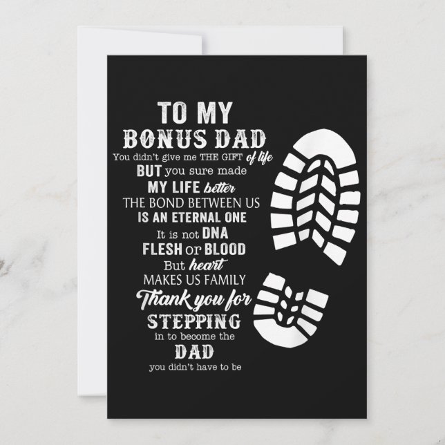 Invitation Bonus Dad Fête des pères cadeau de Stepdad pour Da (Devant)