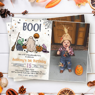 Invitation Boo ! 1ère fête d'anniversaire Halloween Photo