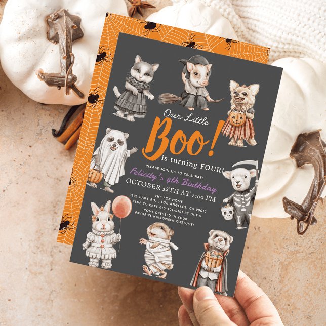 Invitation Boo Animaux Costume d'Halloween Anniversaire (Créateur téléchargé)