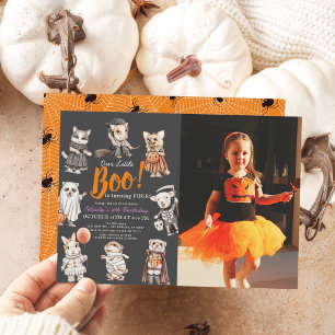 Invitation Boo Animaux Costume d'Halloween Photo Anniversaire