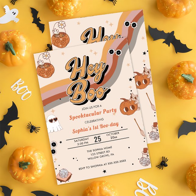 Invitation Boo Annithday Hey Boo Party (Créateur téléchargé)