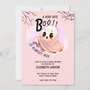 Invitation Boo Baby shower Halloween Pink thème mignonne fête