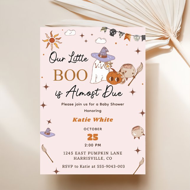 Invitation Boo Baby shower Notre Petit Boo A Presque Dû (Créateur téléchargé)