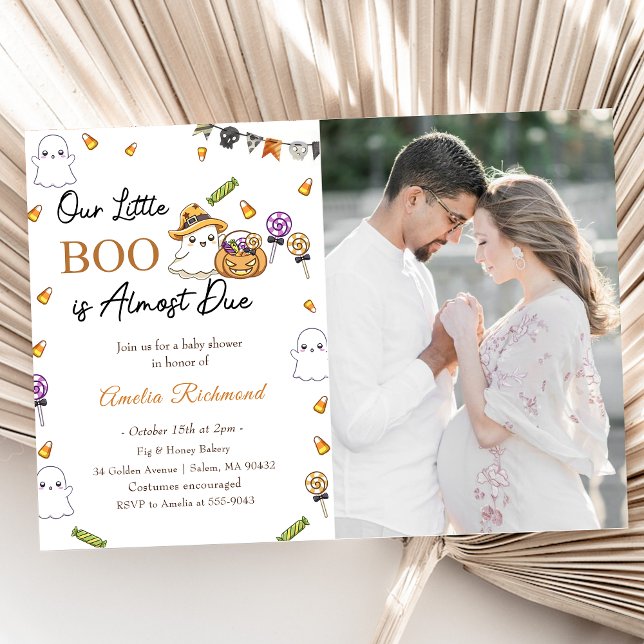 Invitation Boo Baby shower Notre Petit Boo Est Presque Dû Pho (Créateur téléchargé)