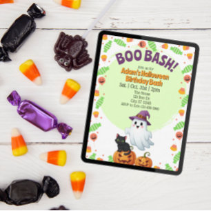 Invitation Boo Bash, Anniversaire Halloween