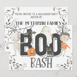 Invitation Boo Bash Ghost Halloween Anniversaire Fête Invitat