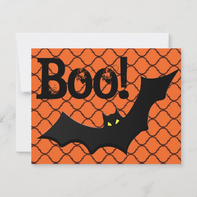Invitation Boo ! Bat Halloween (Devant)