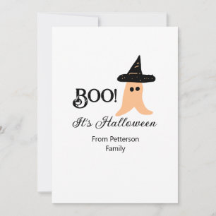 Invitation Boo c'est Halloween du nom de famille orange fantô