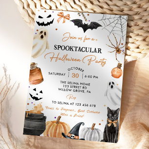Invitation Boo Cute Ghost Citrouille de la fête d'Halloween
