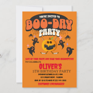 INVITATION BOO DAY PARTY HALLOWEEN CITROUILLE HOCKEY
