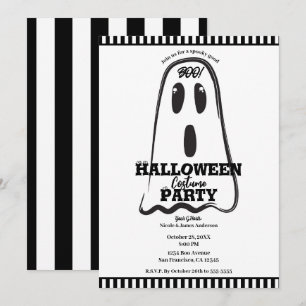 Invitation BOO ! Déguisement de fantôme mignon et effrayant p