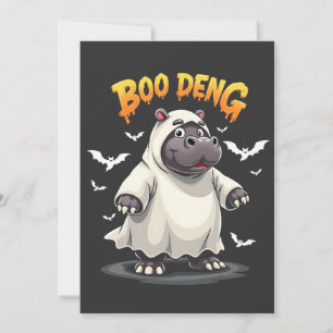 Invitation Boo Deng Ghost Baby Pygmy Hippo Moo Deng Halloween