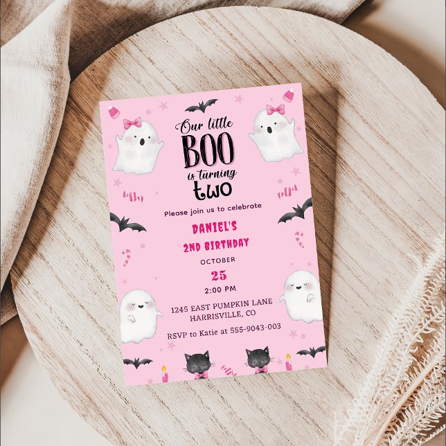 Invitation Boo Deuxième Anniversaire Notre Petit Boo Tourne D (Créateur téléchargé)