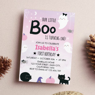 Invitation Boo Ghost premier anniversaire