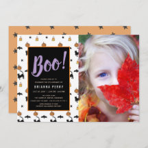 Boo ! Halloween Motif mignon photo blanche Anniver