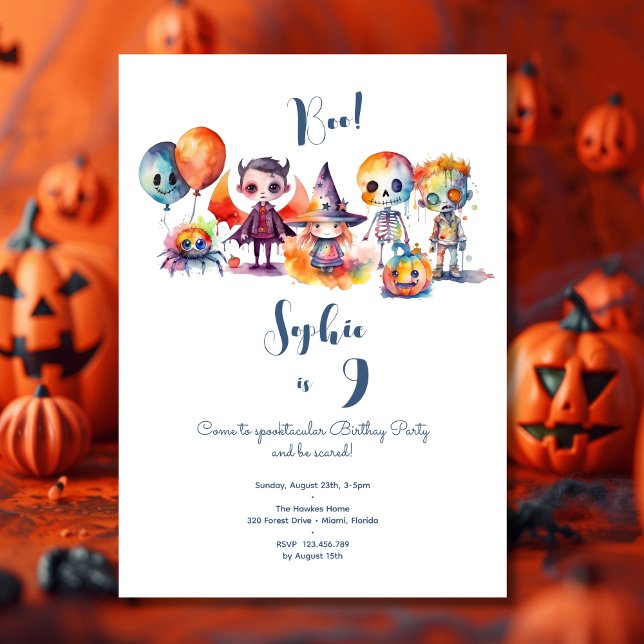 Invitation Boo ! Parti anniversaire de enfant Spooktacular (Créateur téléchargé)