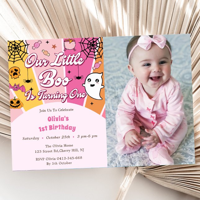Invitation Boo Premier Anniversaire Notre Petit Boo En Tourne (Créateur téléchargé)