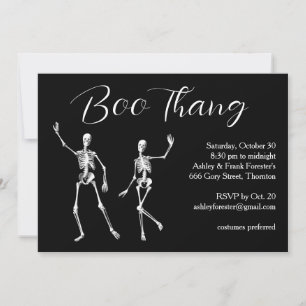 Invitation Boo Thang Dancing Skeletons Halloween