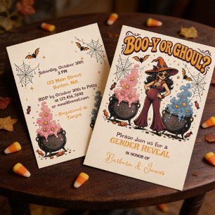 Invitation Boo-y ou Ghoul Révélation du Sexe d'Halloween