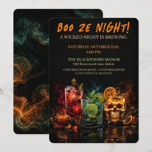Invitation Boo Ze Night Soirée Gothique Halloween Cocktail