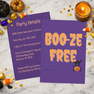 Invitation Boo‑ze sans alcool   Soirée Halloween sobre