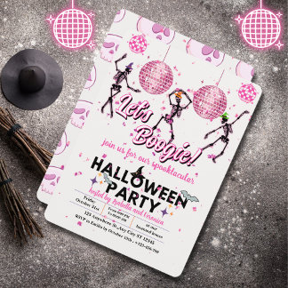Invitation Boogie Girly Skeletons Dance Disco Halloween