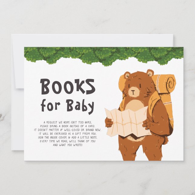 Invitation Books Demander Baby shower d'aventure de l'ours de (Devant)