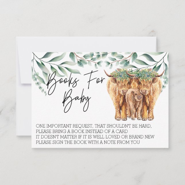 Invitation Books for Baby Shower Highland Cow Mothers (Devant)