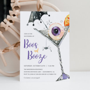 Invitation Boos and Booze Adult Halloween Cocktail Party