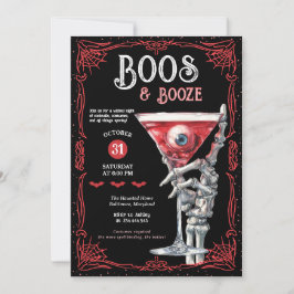 Invitation Boos & Booze Costume Rouge Épouvantable Soirée Hal