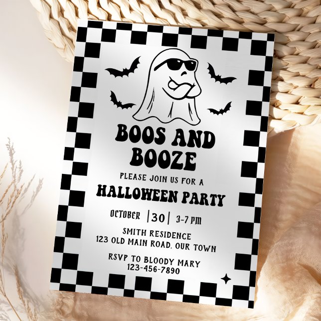 Invitation Boos & Booze Halloween Party (Créateur téléchargé)