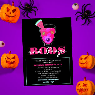 Invitation Boos et alcool éffrayant halloween costume fête