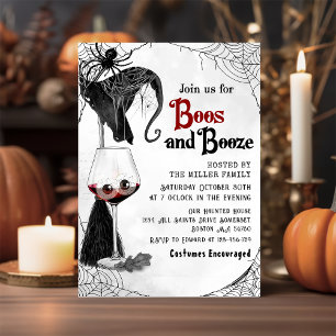 Invitation Boos Et Booze Adulte Halloween Parti Gothique