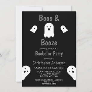 Invitation Boos et Booze Halloween Bachelor Party