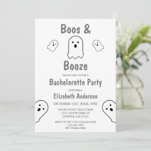 Invitation Boos et Booze Halloween Bachelorette Party