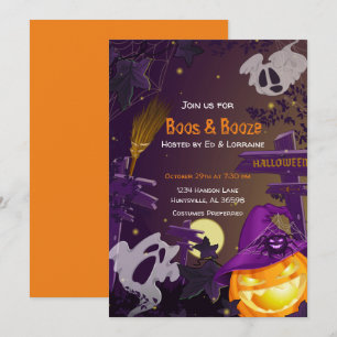 Invitation Boos et Booze Halloween Party
