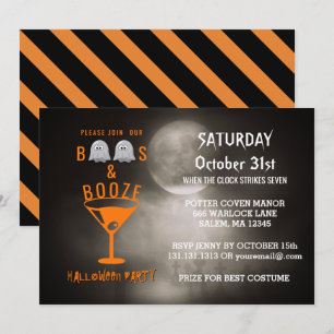 Invitation Boos et Booze, le cimetière de la fête d'Halloween