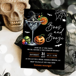 Invitation Boos Et Booze Parti D'Halloween