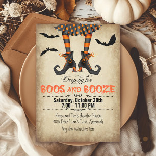 Invitation Boos Whimsical et Booze Halloween Party