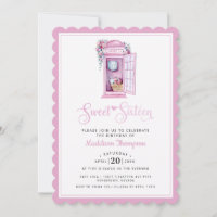 Booth de téléphone rose floral | Sweet 16 Invitati