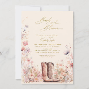 Invitation Boots & Blooms Floral Cowgirl Fête des mariées